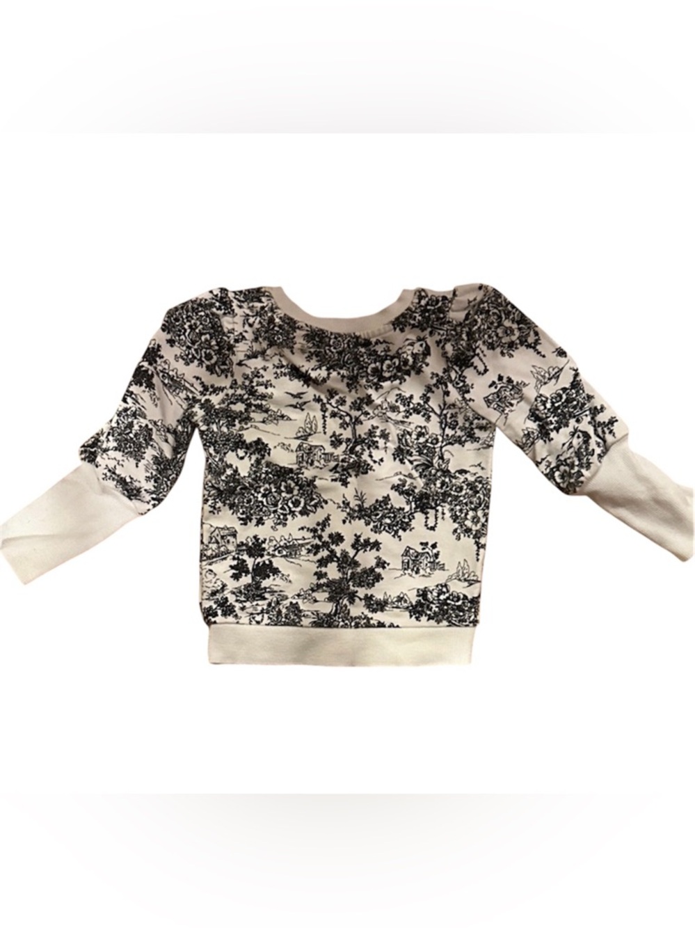 Janie and Jack Black and White/Cream Patterned Sweatshirt